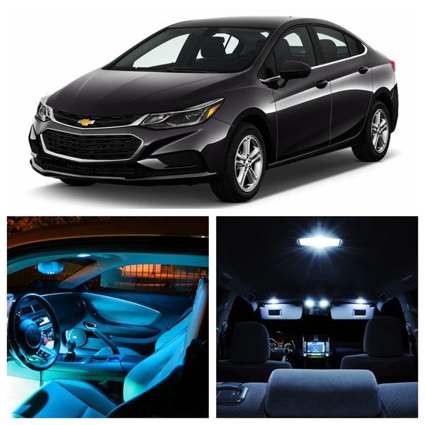 White Ice Blue Led Light Bulbs For 2016 2017 Chevy Cruze Interior Package Kit License Plate Lamp Chevy Ef 19 Emergency Strobe Lights For Cars