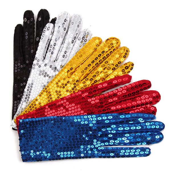 

gloves acting festival shiny mittens sparkle sequin wrist dance shinning glove performance dance kids breathable mitten, Blue;gray