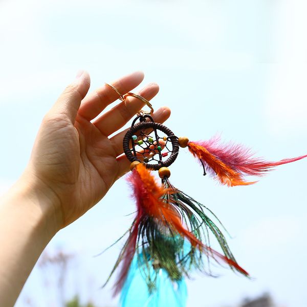 

dream catcher feather handmade dream key chain keyring feather keychains, Silver