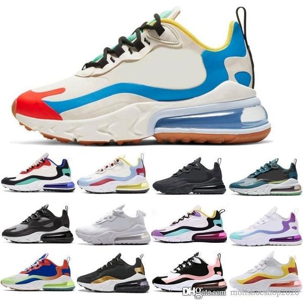 

2020 react mens designer running shoes men women casual multi gum bauhaus black white gold grey yellow optical blue sports sneakers 36-45