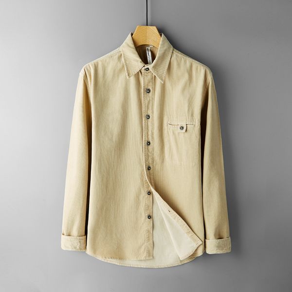 

men spring fashion british style vintage solid color corduroy long sleeve shirt male casual business shirt clothes, White;black