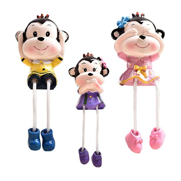 

creative monkey family hanging feet doll resin figurine kids deskcrafts