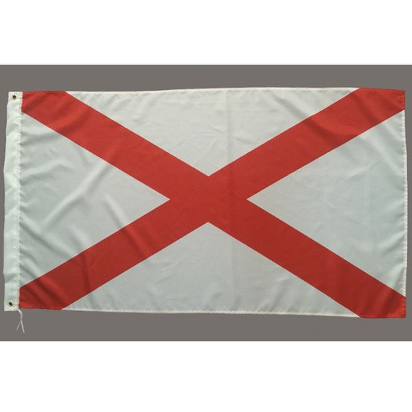 Bandiera dell'Alabama 3x5ft Bandiere dello stato americano Qualsiasi stile personalizzato 90x150cm Stampa in poliestere di alta qualità Volante Appeso Uso interno esterno