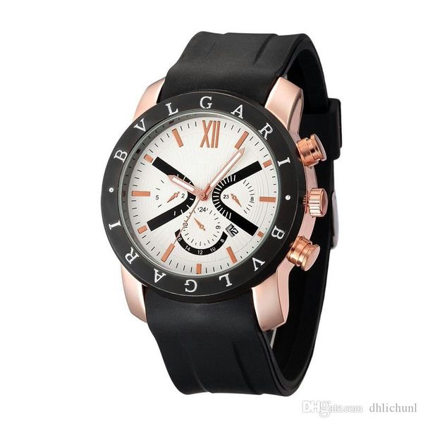 

rubber strap auto date wristwatch bvl no:6410 hombre men sport watches fake sub dialsseller brand, Slivery;brown