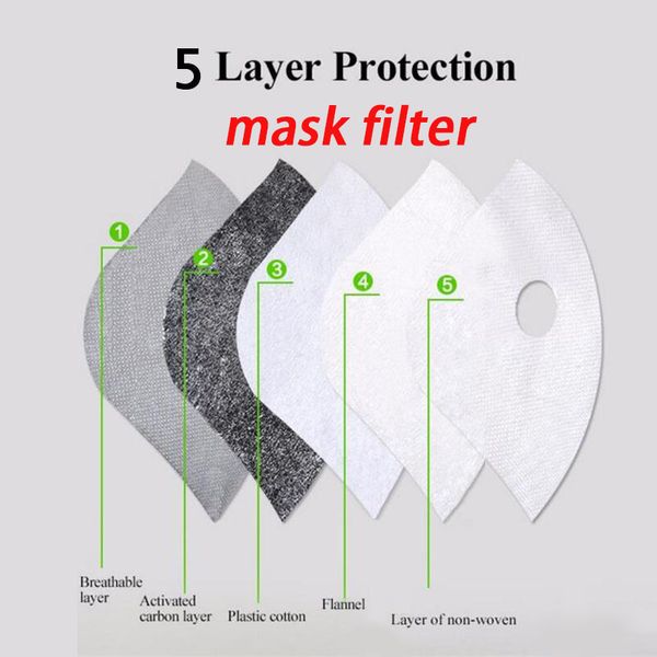 

5 pcs anti pm2.5 disposable face mask filter pm2.5 activated carbon mask filter anti air pollution pm2.5 masker breathable masks ez02