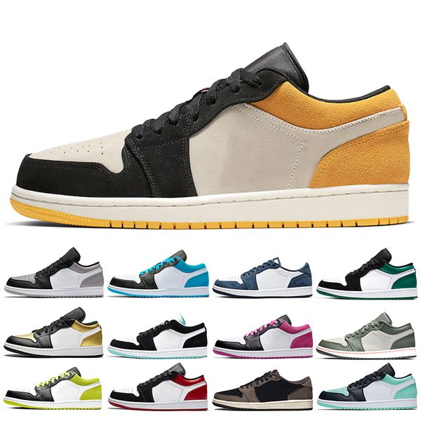 

jumpman 1 men women basketball shoes 1s low mens trainers dio university gold laser blue midnight navy magenta sports sneaker size 36-46