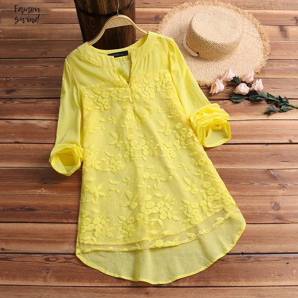 

plus size blouse tunic women embroidery 2019 female long sleeve party shirt lady v neck v neck blusa casual chemise, White