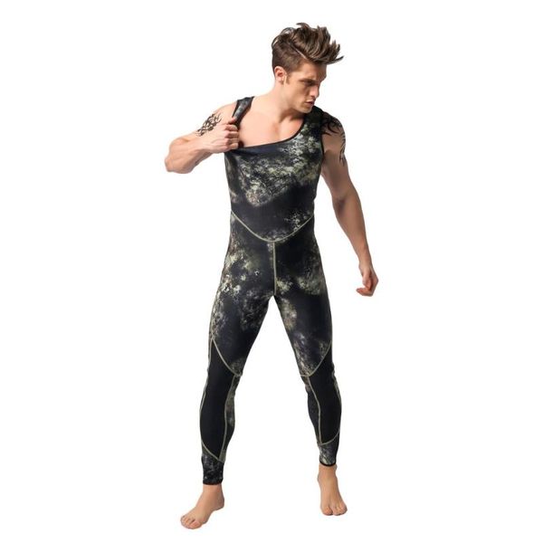 

2pcs men diving suit neoprene 3mm spearfishing wetsuit surf snorkel swimsuit split diving suits surf camouflage clothing