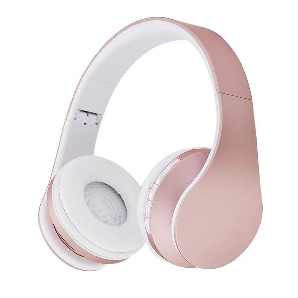 

fashion rose gold wireless bluetooth headphones headset with microphone bluetooth on ear headphone for women girl kids