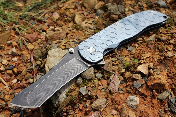 

U local hipping cu tom made grim mo knive nor eman bÃhler m390 blade honeycomb blue anodized titanium handle tactical folding knife nib