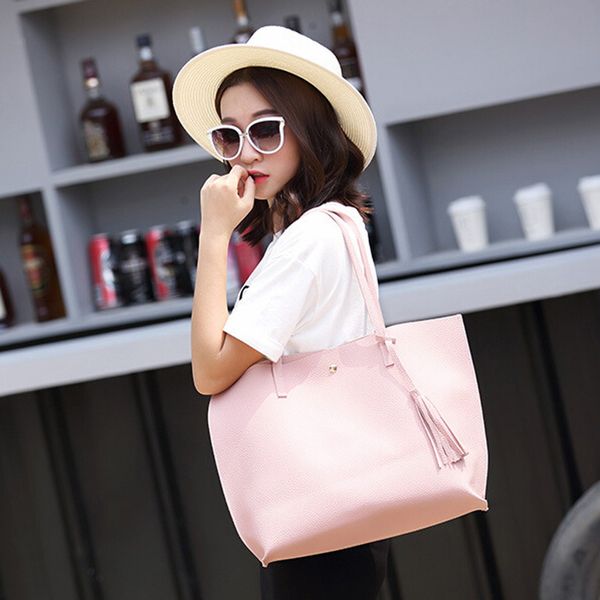

fashion women bag girls tassels pu leather bag shopping handbag shoulder tote bags for women 2019 bolsa feminina