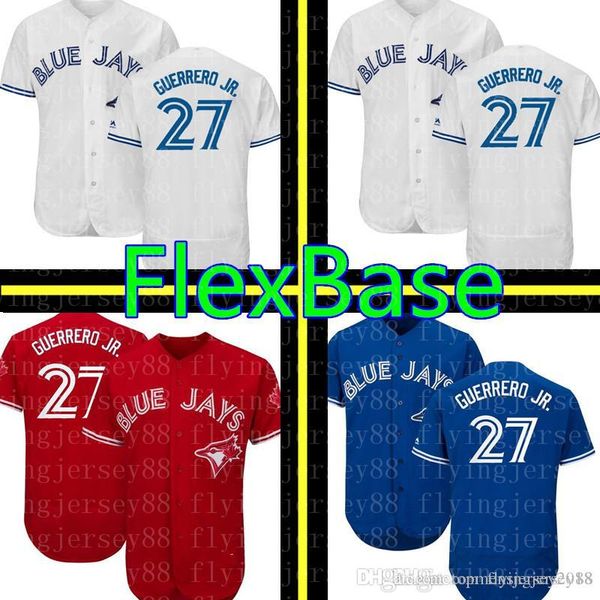 

Toronto blue jay 27 vladimir guerrero jr jer ey jay men flex ba e blue white red titched embroidery ba eball jer ey ale