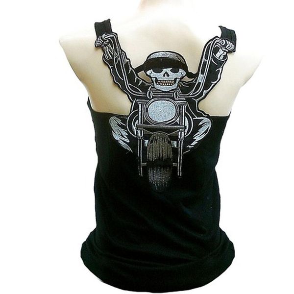 

оптовая летняя женщина 3d череп печать жилета тонкого рукавова поскользнулась бэк рубашки, White