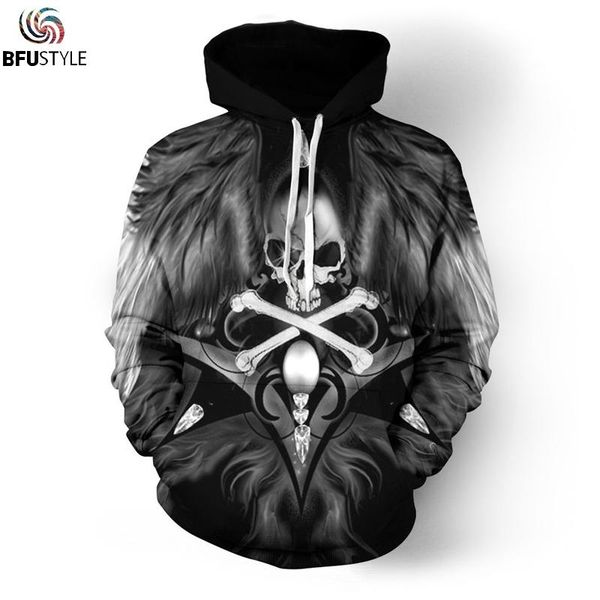

o-neck motorcycle art skull hoodies men women new fashion autumn winter sportswear tracksuit brand hooded sweatshirt dropship harajuku, Black