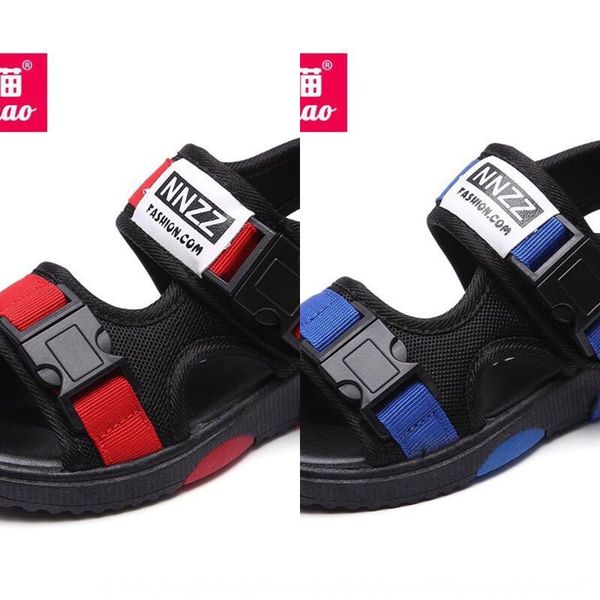 

boys' sandals children shoes sandals fabric medium and large children's soft sole anti-skid boys' casual children's shoe, Black;red