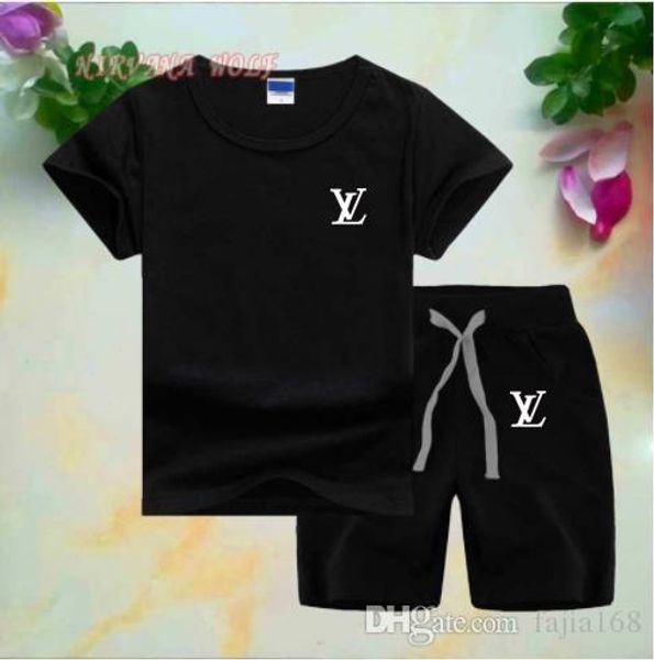 

fashion kids устанавливает дети футболка и брюки дети хлопок устанавливает мальчиков девочек летний костюм детский спортивный костюм 2 шт, White