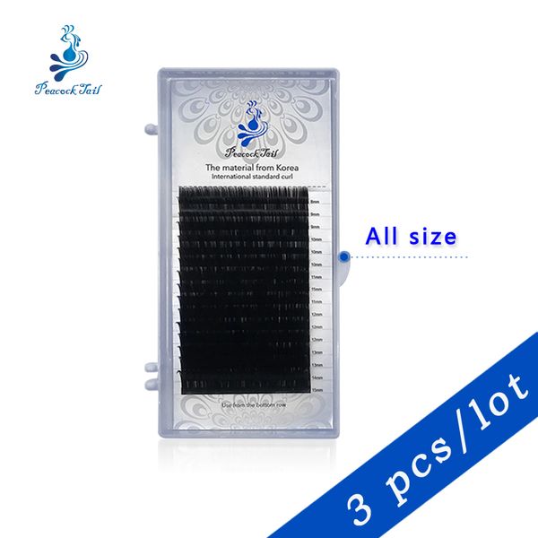 

16 rows eyelashes for extension maquiagem profissional completa eyelash extensions mix peacock tail 3pcs/lot