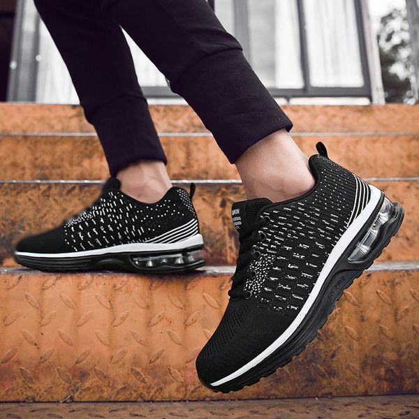 

men casual shoes student tenis trainers shoes loafers men lightweight air sole walking mens fashion sneakers, Black
