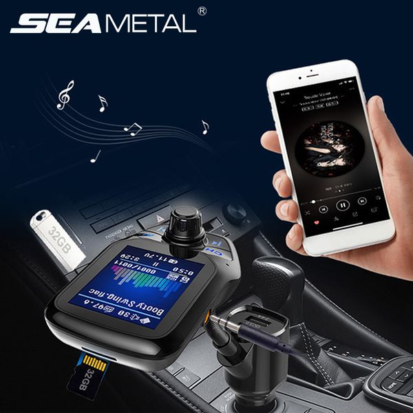 

12v car mp3 player auto dual usb charge vehicle cigarette lighter socket hand-bluetooth fm music car qc 3.0 charger phone