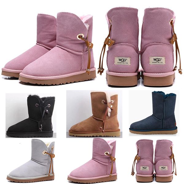 

2019 fashion wgg women s australia women girl half knee boots snow winter boots grey khaki black pink boots outdoor shoes 36-41