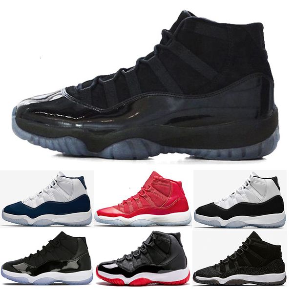 

11 prom night cap and gown gym red space jam 96 11s men basketball shoes athletic sports sneakers size 5.5-13