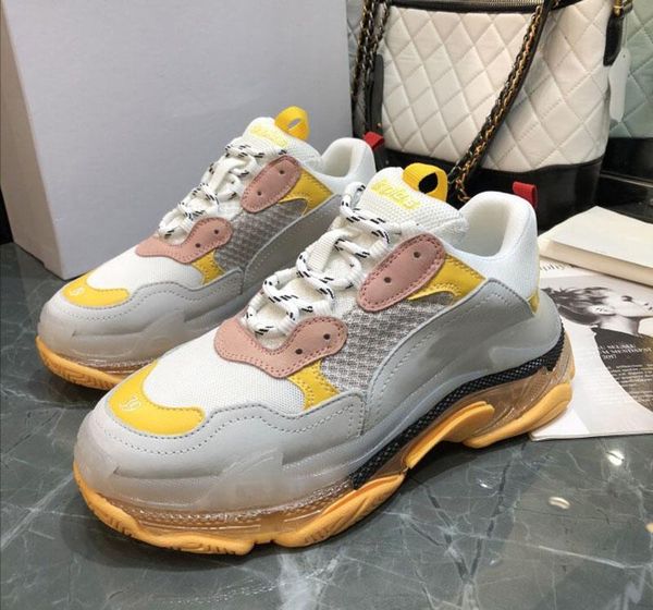 

paris colorful crystal bottom triple-s leisure casual shoes luxury dad shoes rainbow triple s sneakers for men women chaussures 35, Black