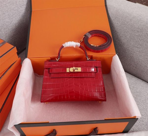 

women handbag 19cm 2019 purse shoulder mini strap crossbody bag alligator leather classic designer shoulder bags