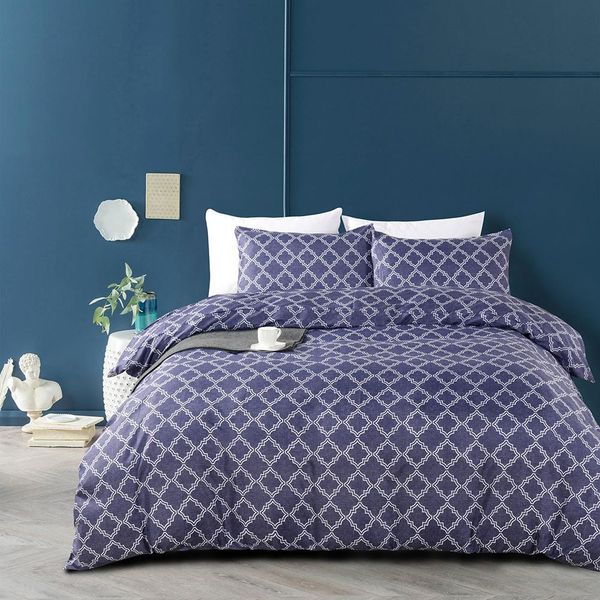 2018 Sale Simple Style Boho Navy Blue Duvet Cover Set Microfiber