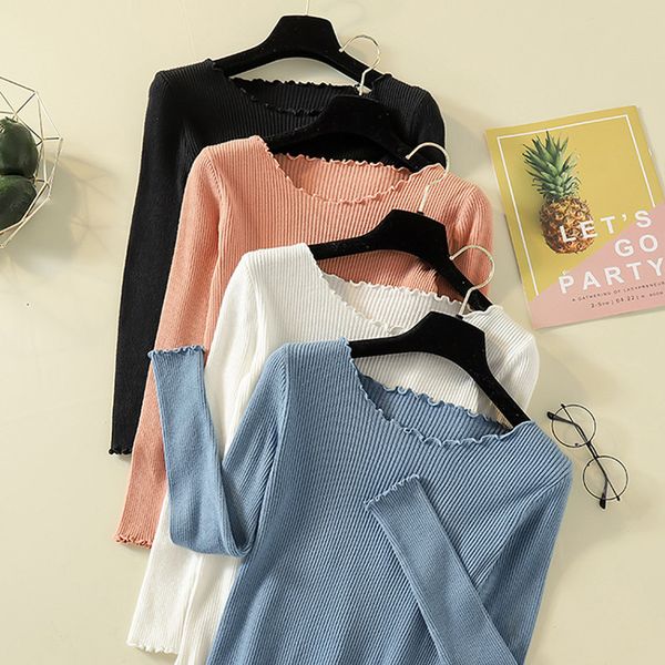 

aprmhisy elegant women female sweater fashion new spring autumn casual slim solid knitted pullovers jumper mujer, White;black