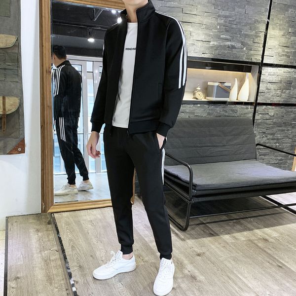 

mens designer sports and leisure suit fashion sweater suit youth boys clothes, White;black