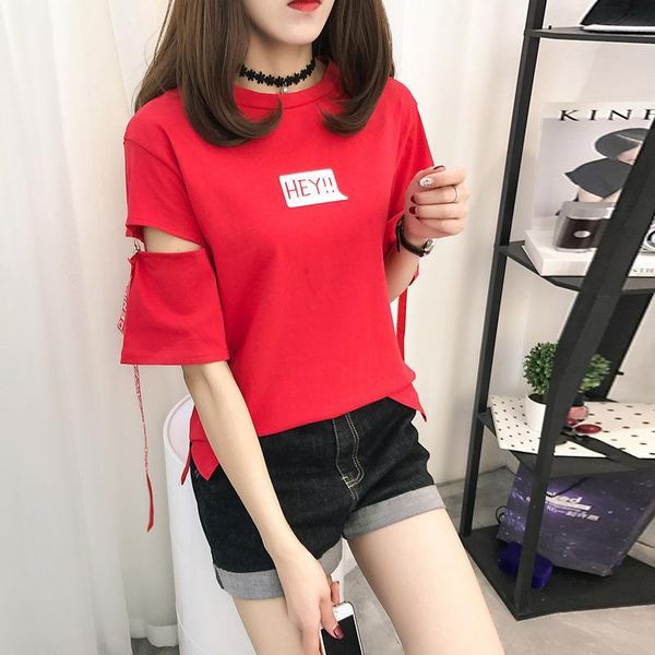 

woman summer t-shirt korean harajuku letters printed hollow patchwork t shirt for women casual white shirts female perfect quality