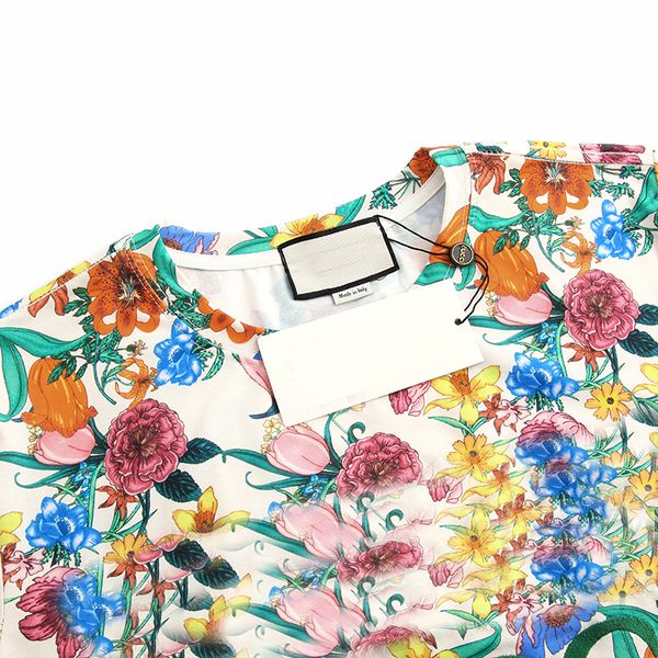 

italy brand summer women t shirt designer tshirts with letters floral short sleeve mens with flowers tee shirts, White