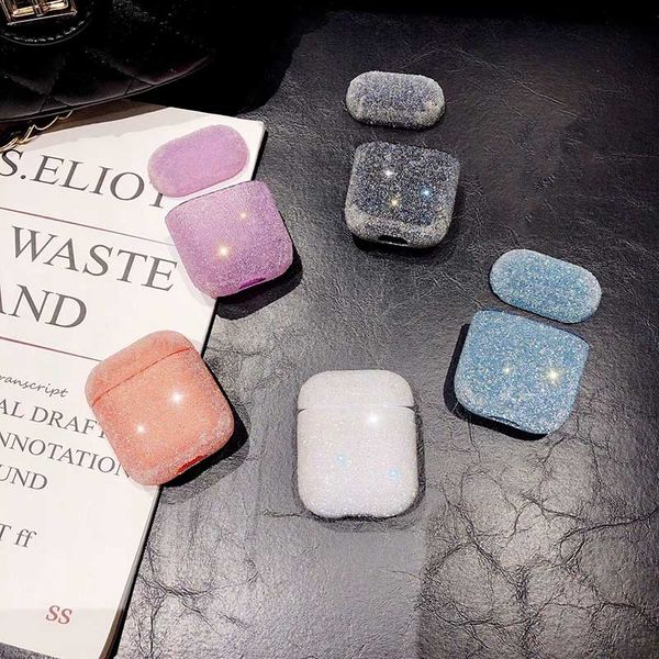 

designer protective case for airpods pro luxury flash diamond bluetooth headset cover for apple 1/2 fashion plastic storage box wholesale