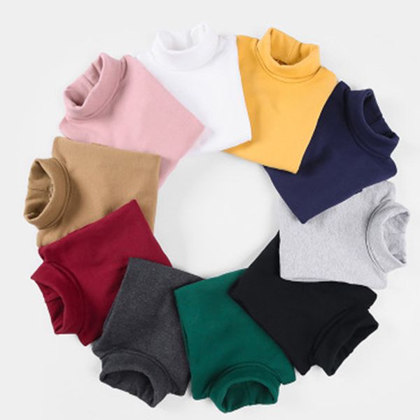 

children hight quality sweater baby candy color turtleneck long sleeve boys girls winter warm bottoming knitted pullover colthes, Blue