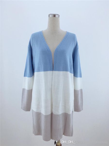 

panelled womens sweaters cardigan v neck striped printed ladies jackets long sleeve fashion female clothing, White;black