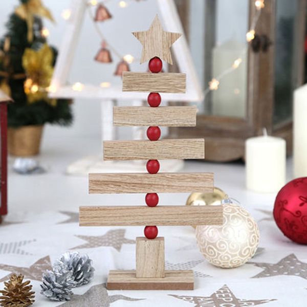 

1pc new year 2020 19cm wooden christmas tree ornament diy crafts for home party decorations friends gifts kids toy christmas decorations