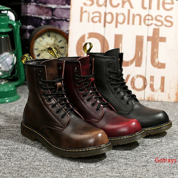 

designer luxury mens boots winter boots black coffee military triple leather martin boots size 40-45 676037