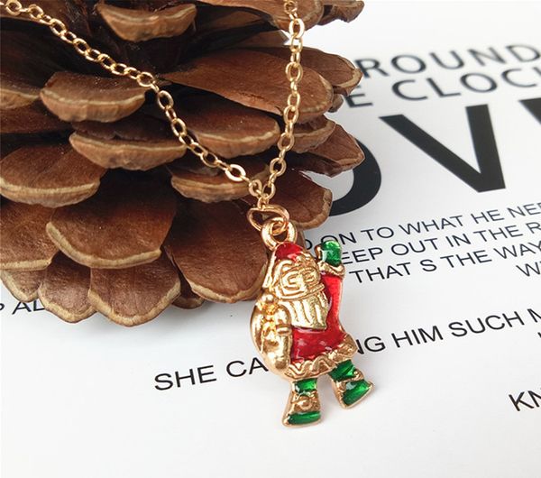 

cecmic gold christmas santa pendant necklace baby children jewelry with wholesale price china factory directly, Silver