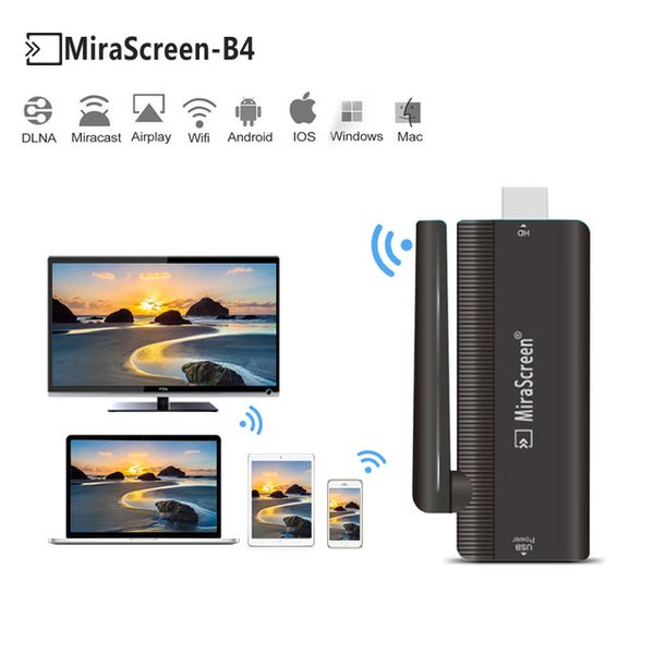 Mirascreen Video Wireless WiFi Display TV Dongle Receiver Media Airplay Miracast