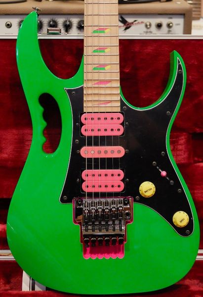 

new steve vai jem777 green electric guitar 30th anniversary limited edition last 4 frets scalloped green tremolo cavity guitar