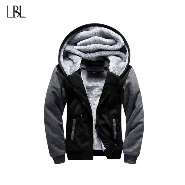 

winter thick bomber jacket men hoody jacket men jaqueta masculina sportswear male men's warm hoodie fleece coat 2020 us size 4xl, Black;brown