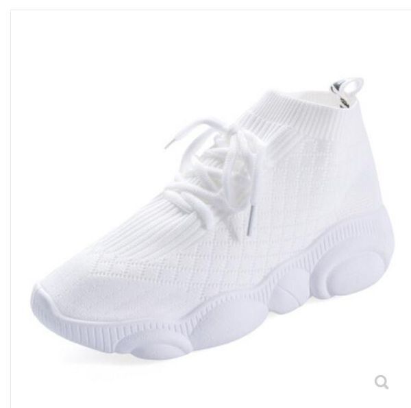 

2020 brand fashion designer teddy bear shoes female leisure fly woven shoes female han edition platform joker breathable socks shoes, Black