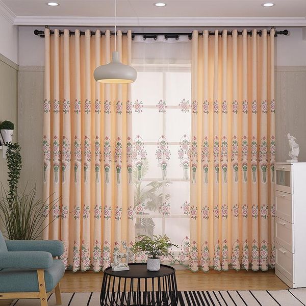 

простая европейская вышивка затеняет шторы для гостиной столовой спальни