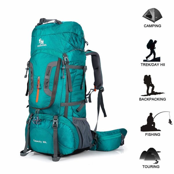 

80l tactical backpack waterproof travel hiking backpack outdoor camping rucksack climbing sports bag equipment with rain cover