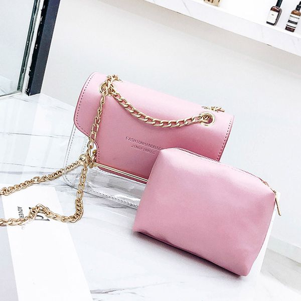 

1 pcs women lady shoulder crossbody bag chain fashion transparent for mobile phone ka-best