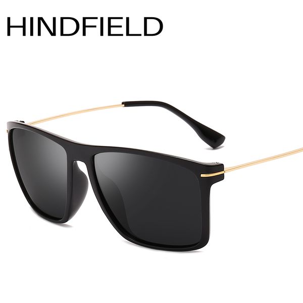 

hindfield rectangle polarizing glasses for men driving glasses male polarized sun black uv400 o385, White;black