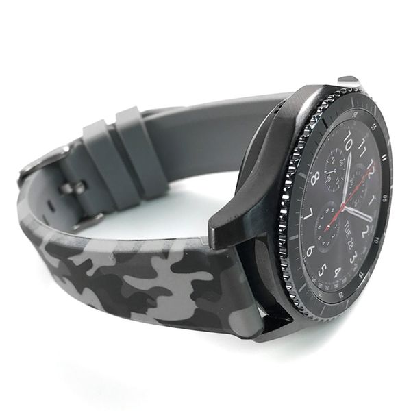 

soft silicone strap for samsung galaxy watch 46mm wrist band for samsung gear s3 bracelet 22mm camouflage clock belt, Black;brown