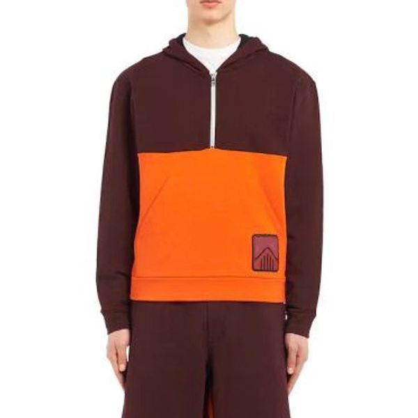

2019 толстовки для мужчин дизайнер патч half zipper long sleeve brown вскользь голубой марка толстовка high street качество стиль m-2xl ce98, Black