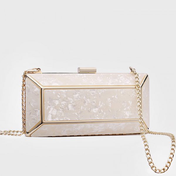 

2020 new acrylic marbling banquet chain clutch bag