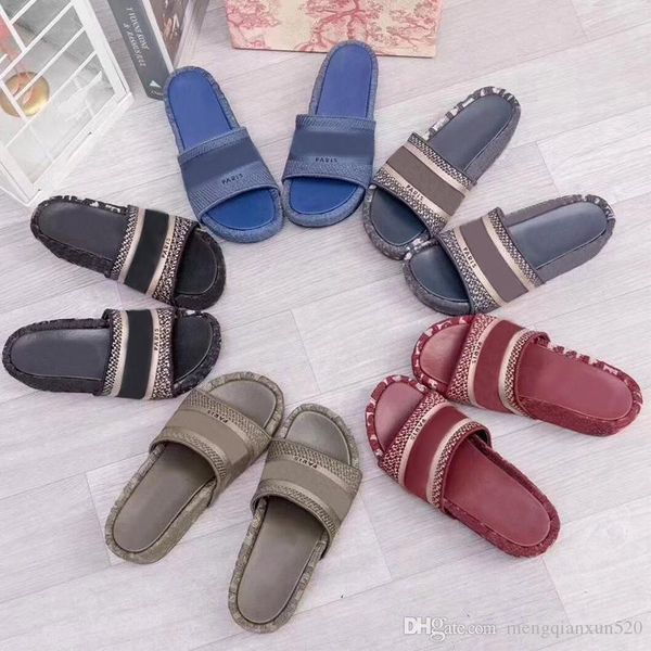 

designer woman slippers fashion beach thick bottom cartoon slippers luxury alphabet lady sandals platform high heel slippers large size 4-42, Black